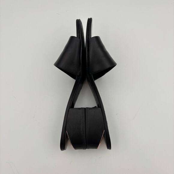 Alexander Wang Lou Leather Block Heel Slides Sandals Women's 40.5 - Picture 7 of 12